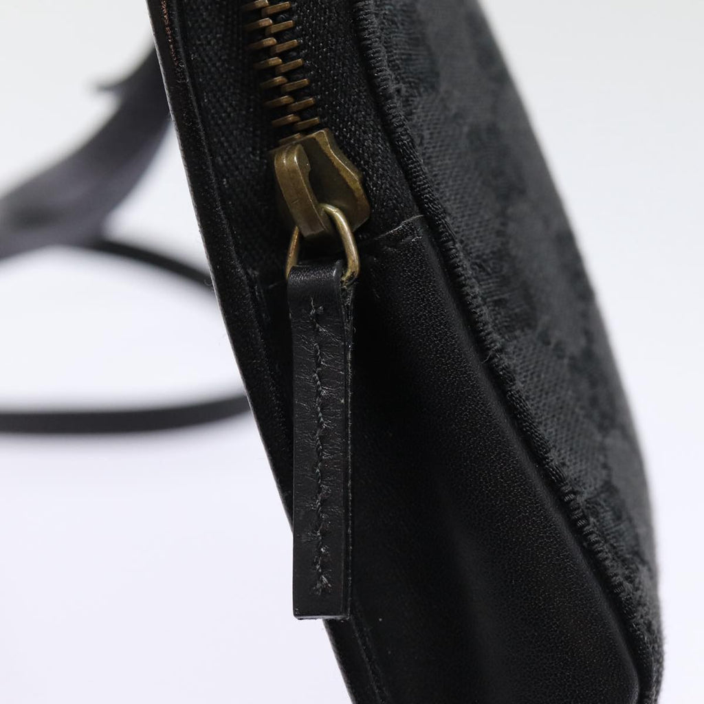 GUCCI GG Canvas Shoulder Bag Black Gold 106693 ep5394