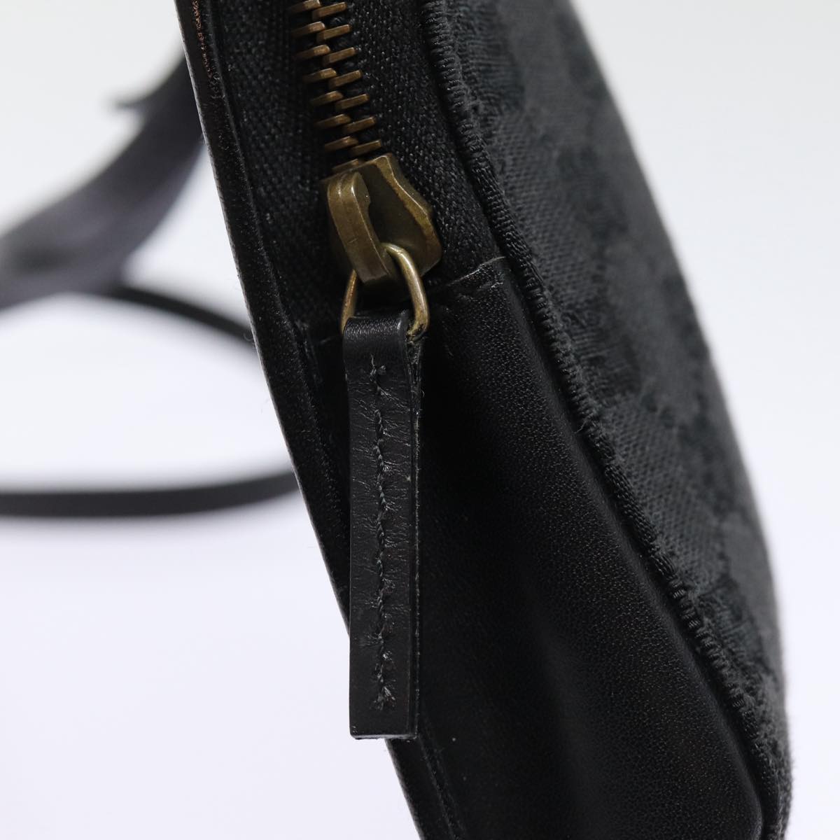 GUCCI GG Canvas Shoulder Bag Black Gold 106693 ep5394