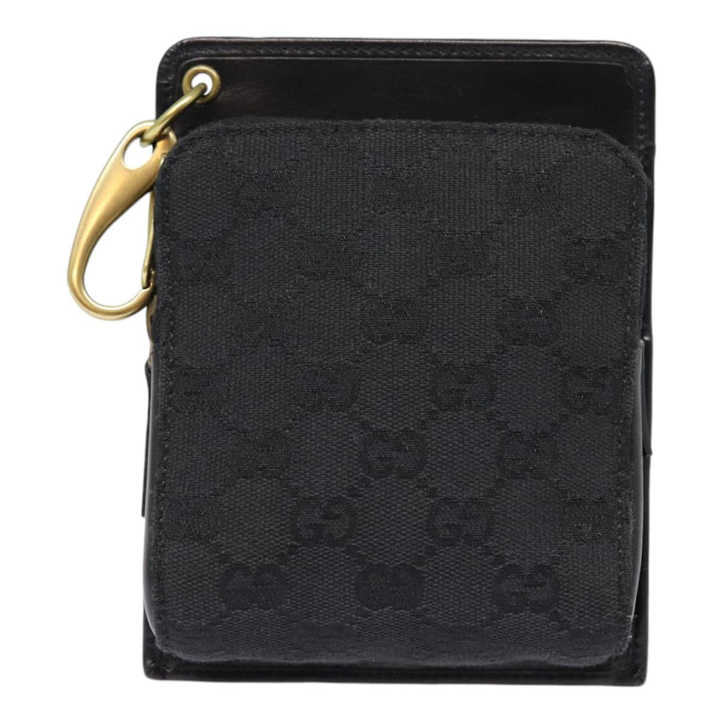 GUCCI GG Canvas Shoulder Bag Black Gold 106693 ep5394
