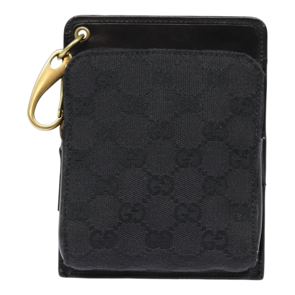 GUCCI GG Canvas Shoulder Bag Black Gold 106693 ep5394