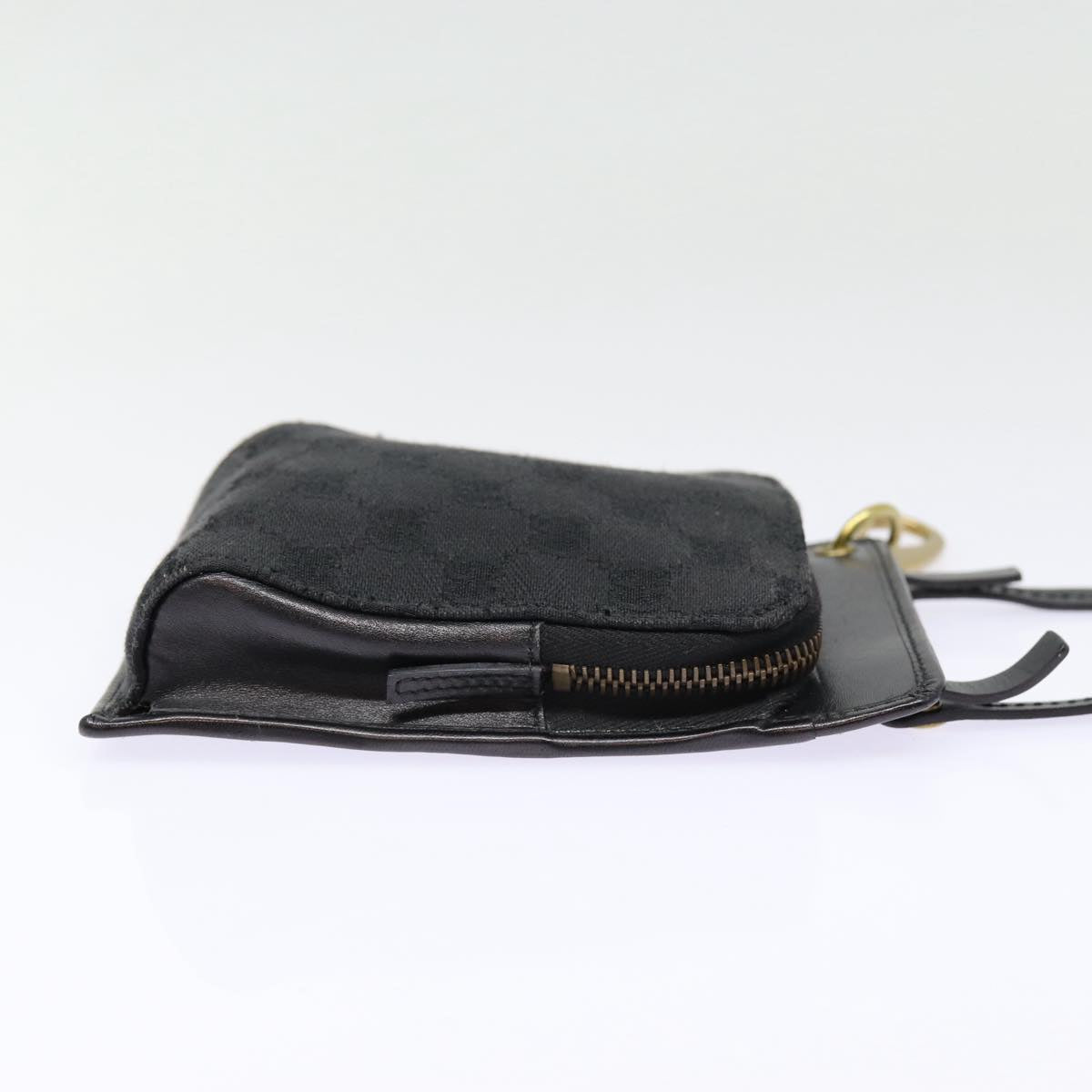 GUCCI GG Canvas Shoulder Bag Black Gold 106693 ep5394