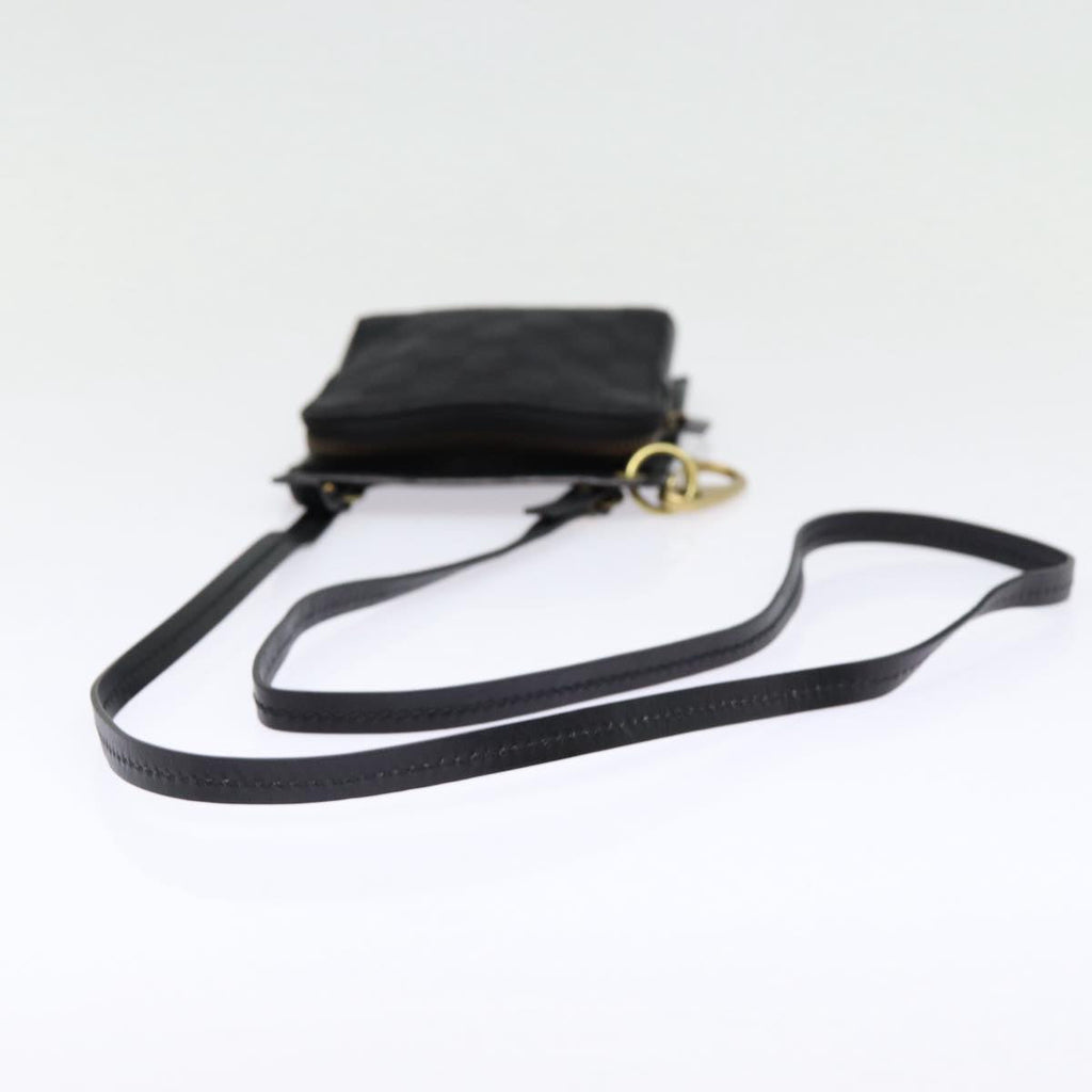 GUCCI GG Canvas Shoulder Bag Black Gold 106693 ep5394