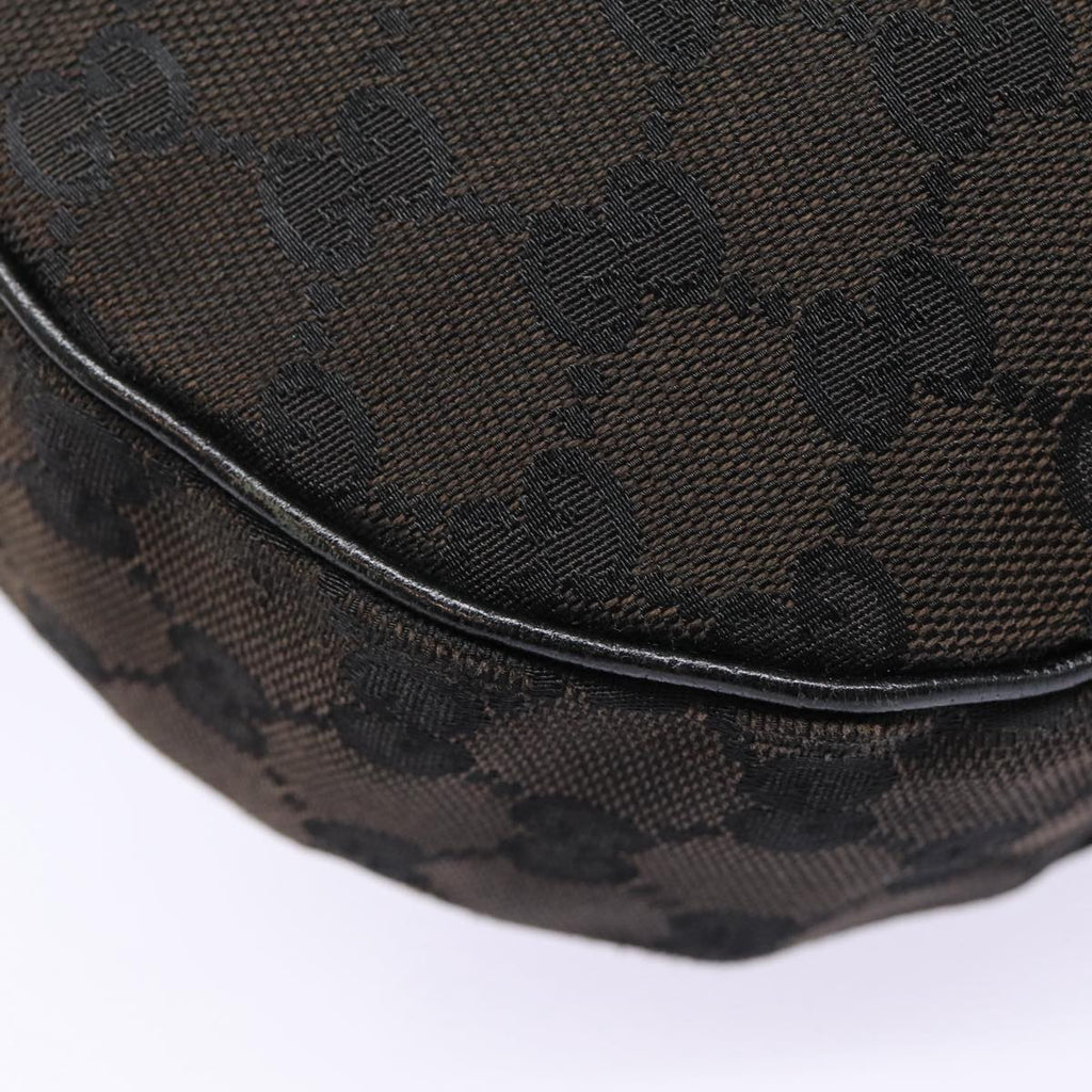 GUCCI GG Canvas Shoulder Bag Black Silver 122790 ep5395