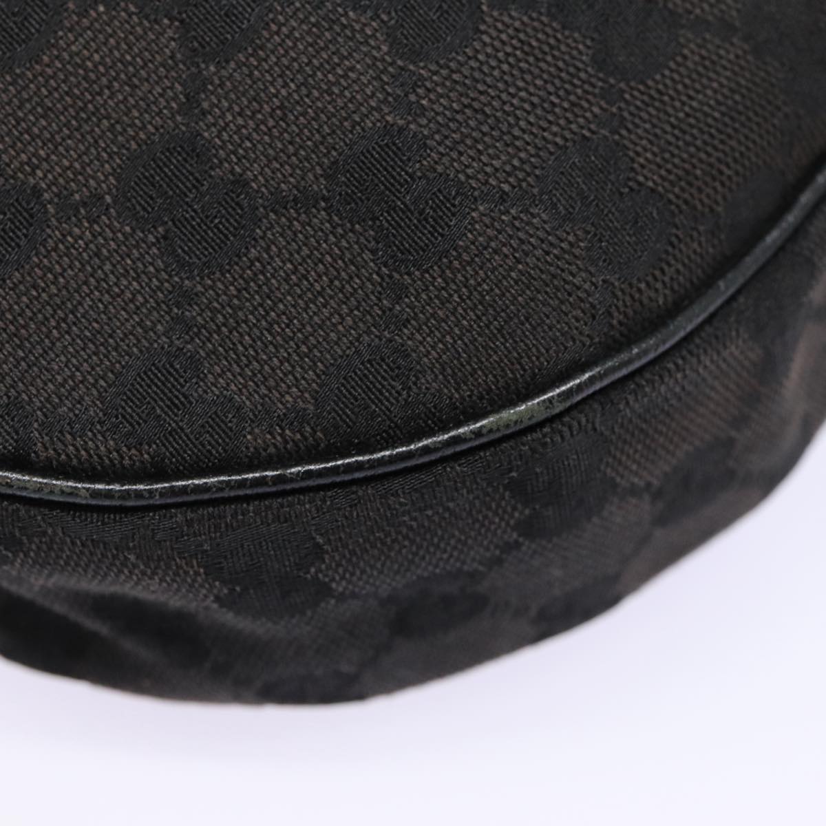 GUCCI GG Canvas Shoulder Bag Black Silver 122790 ep5395