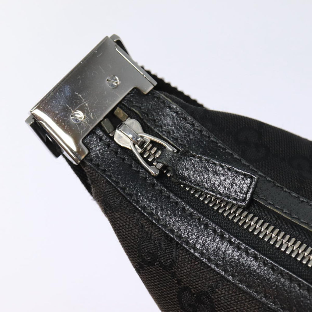 GUCCI GG Canvas Shoulder Bag Black Silver 122790 ep5395