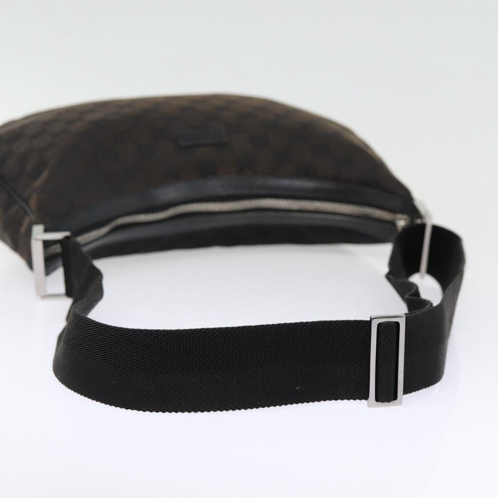 GUCCI GG Canvas Shoulder Bag Black Silver 122790 ep5395