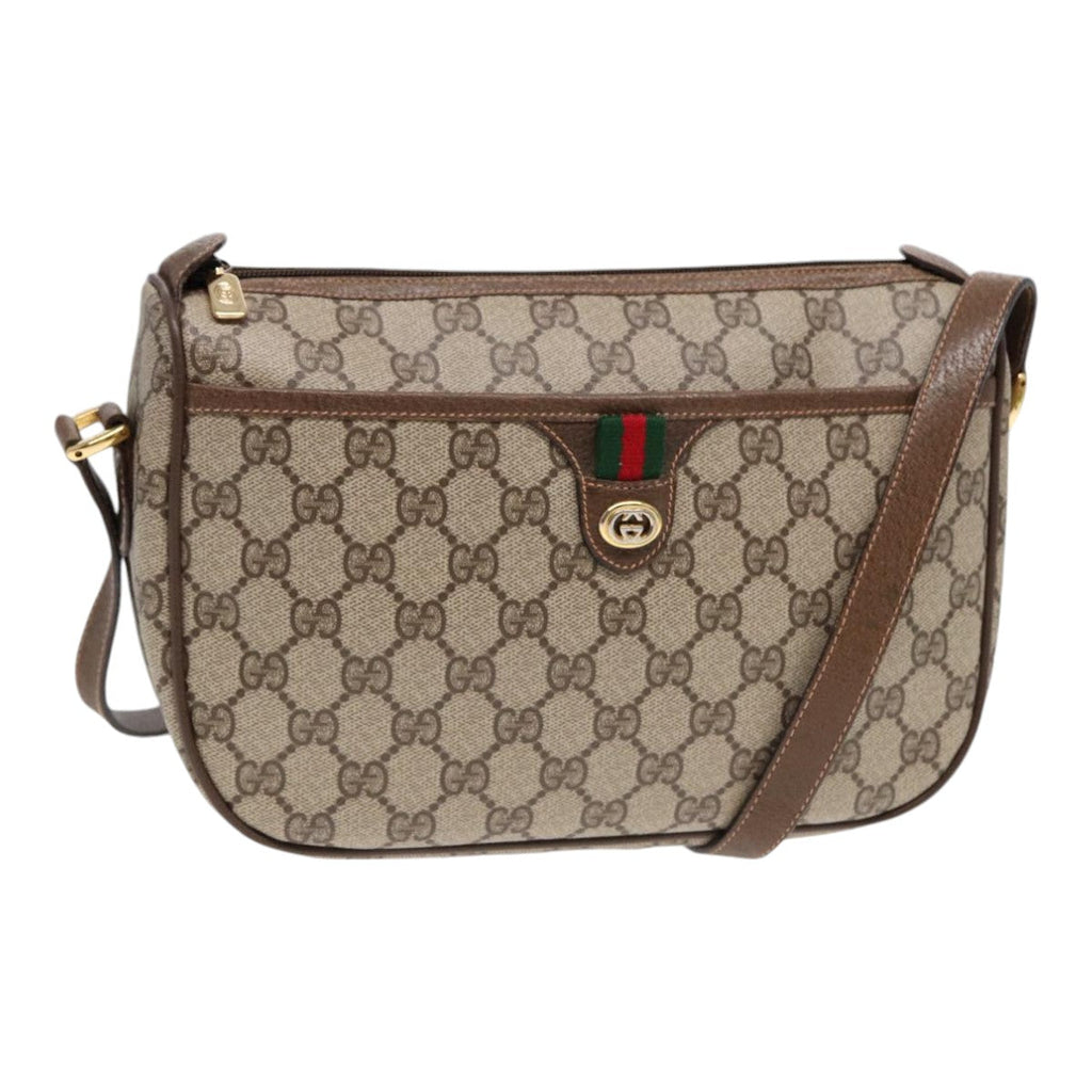 GUCCI GG Supreme Web Sherry Line Shoulder Bag Beige Gold 89 02 077 ep5397