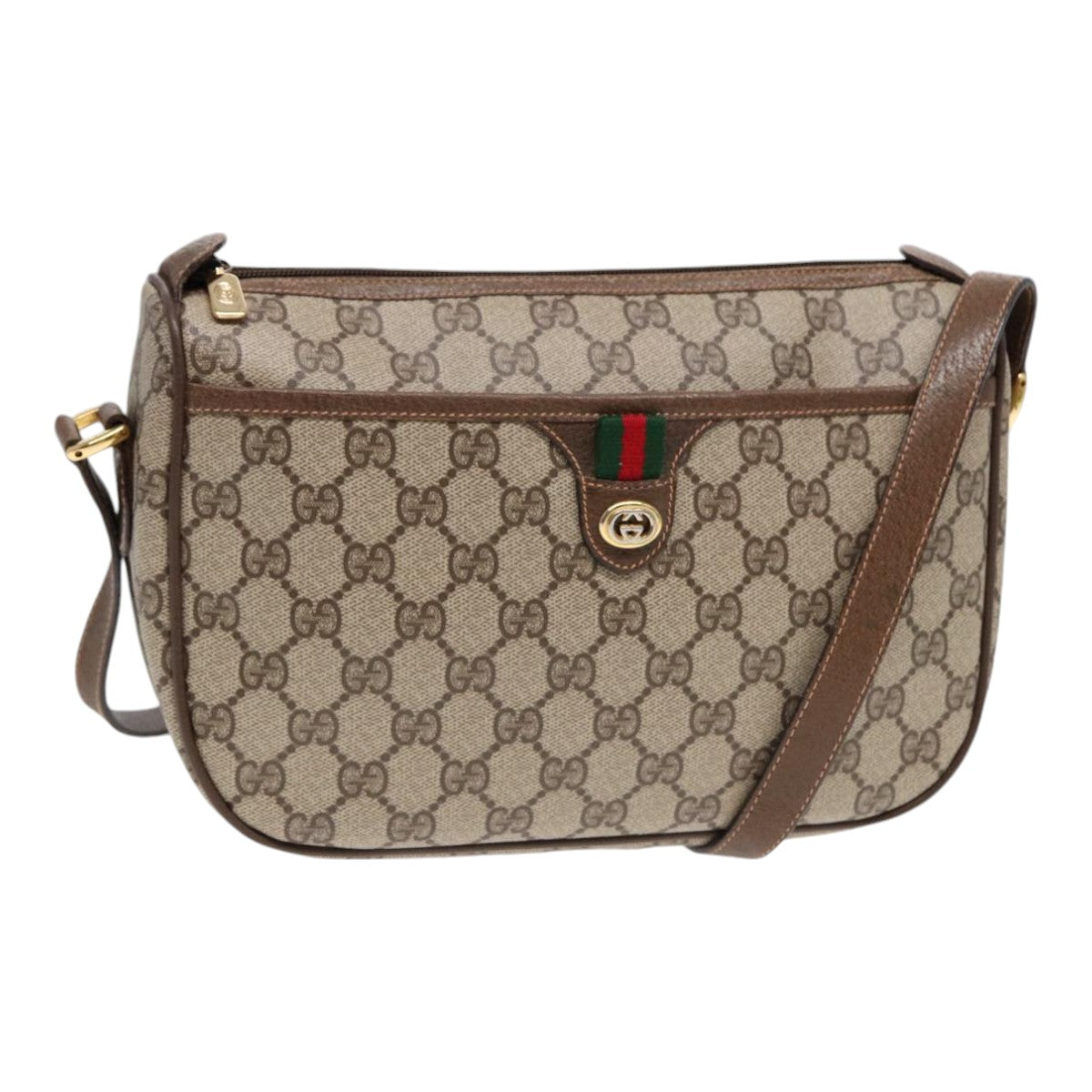GUCCI GG Supreme Web Sherry Line Shoulder Bag Beige Gold 89 02 077 ep5397