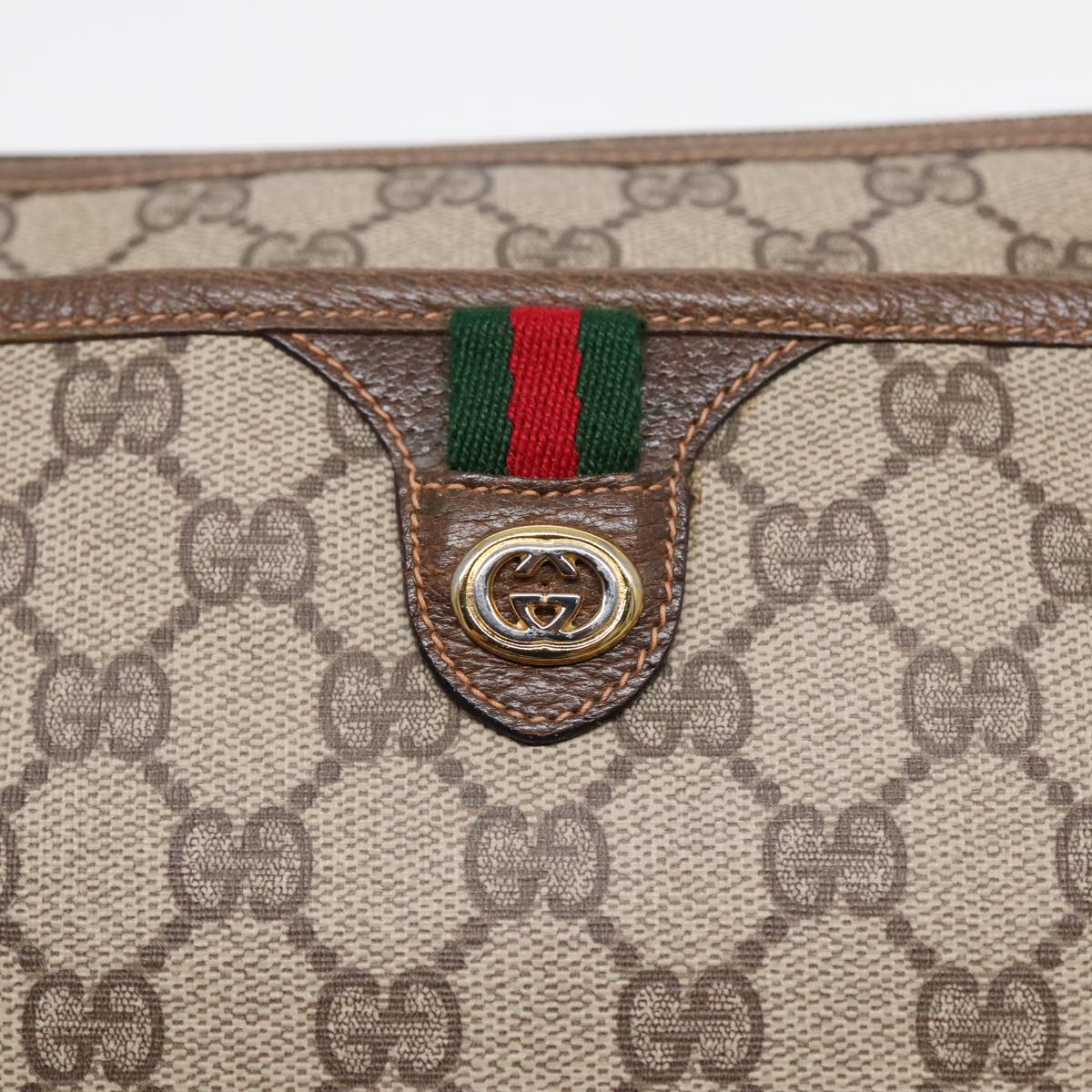 GUCCI GG Supreme Web Sherry Line Shoulder Bag Beige Gold 89 02 077 ep5397