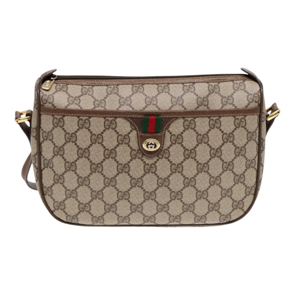 GUCCI GG Supreme Web Sherry Line Shoulder Bag Beige Gold 89 02 077 ep5397