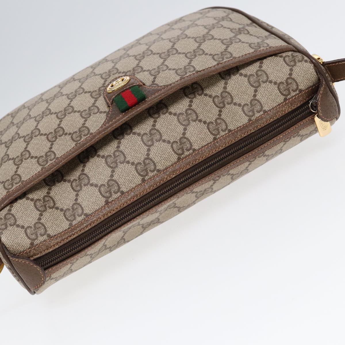 GUCCI GG Supreme Web Sherry Line Shoulder Bag Beige Gold 89 02 077 ep5397