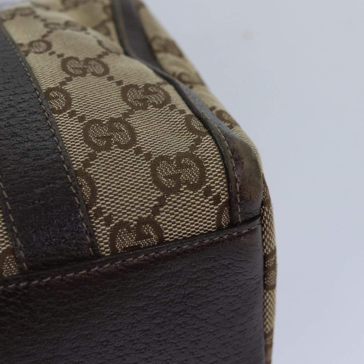 GUCCI GG Canvas Hand Bag Beige Gold 130942 ep5406