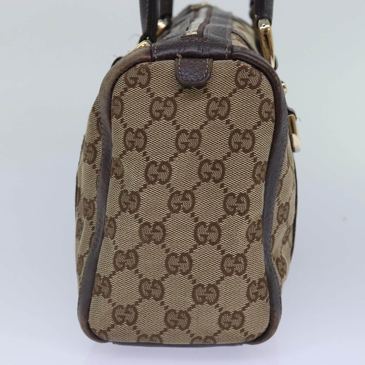 GUCCI GG Canvas Hand Bag Beige Gold 130942 ep5406