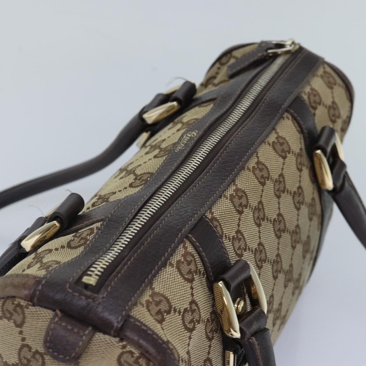 GUCCI GG Canvas Hand Bag Beige Gold 130942 ep5406