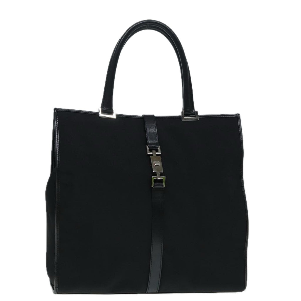 GUCCI Jackie Tote Bag Nylon Black Silver 002 1064 3444 ep5408
