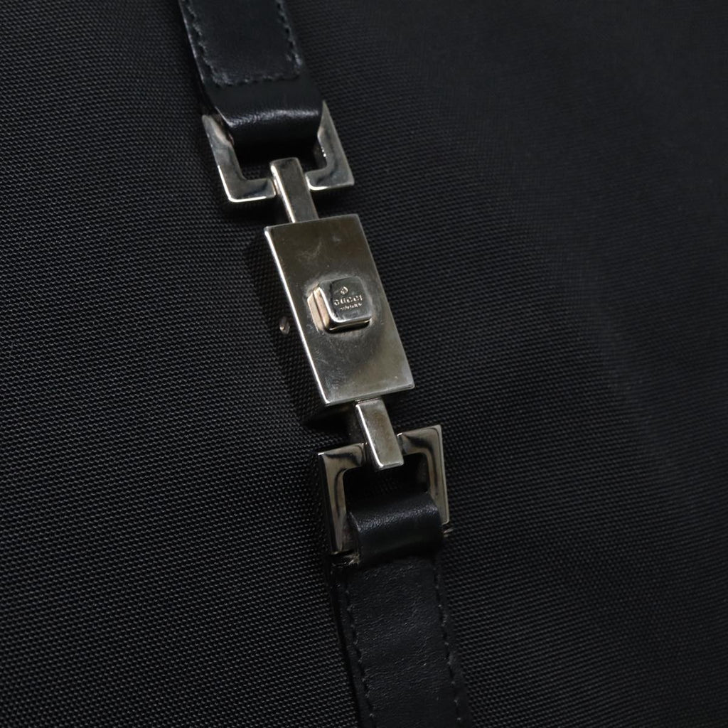 GUCCI Jackie Tote Bag Nylon Black Silver 002 1064 3444 ep5408