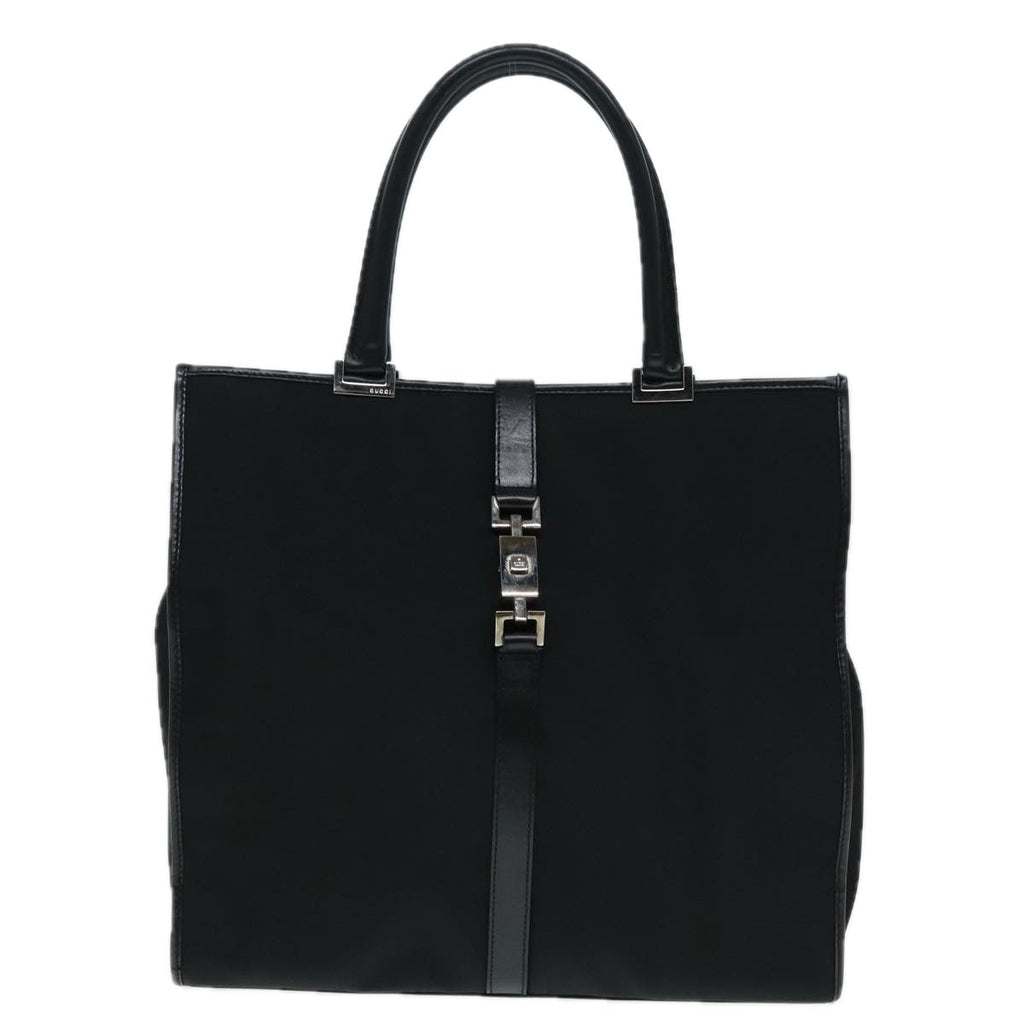 GUCCI Jackie Tote Bag Nylon Black Silver 002 1064 3444 ep5408