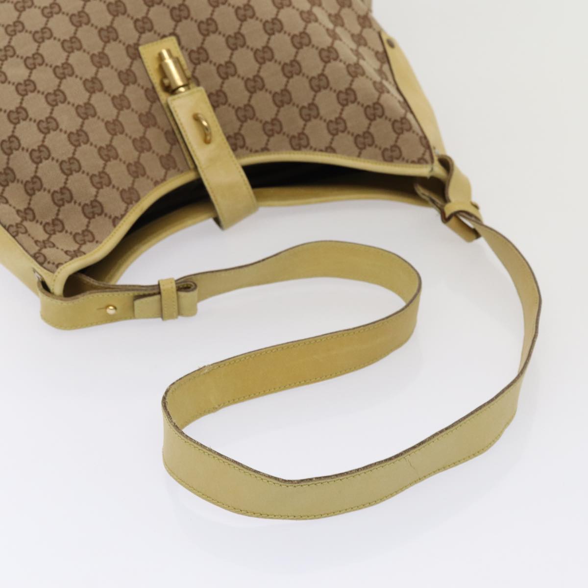 GUCCI GG Canvas Shoulder Bag Beige Gold 109190 ep5411