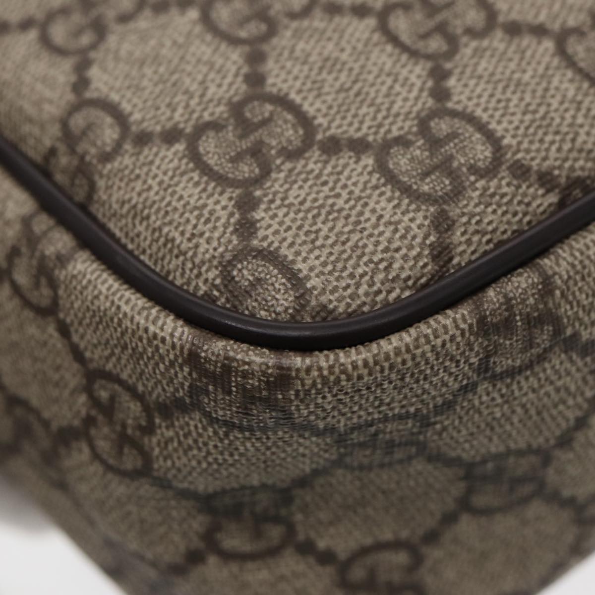 GUCCI GG Supreme Shoulder Bag PVC Leather Beige Gold 233268 ep5416