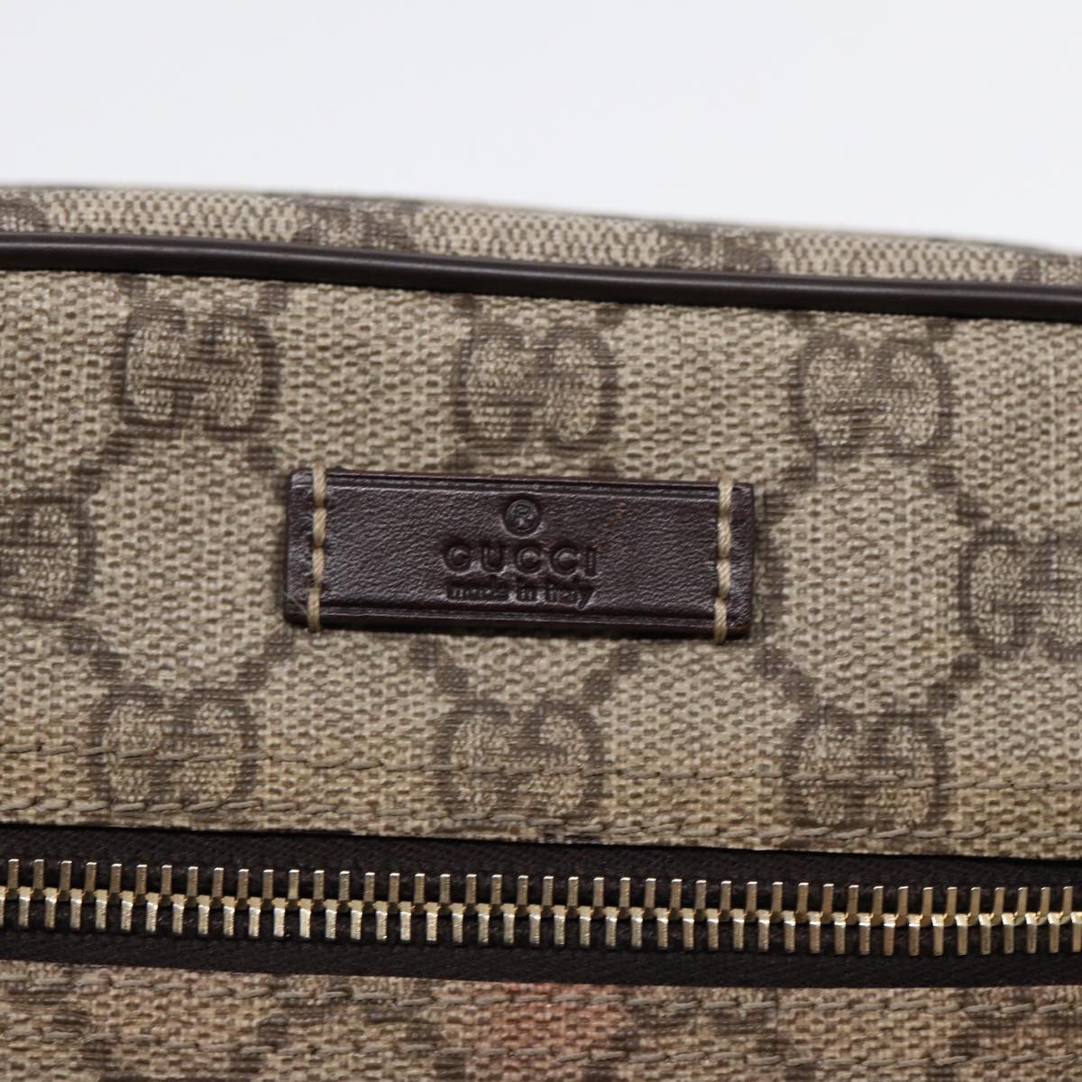 GUCCI GG Supreme Shoulder Bag PVC Leather Beige Gold 233268 ep5416