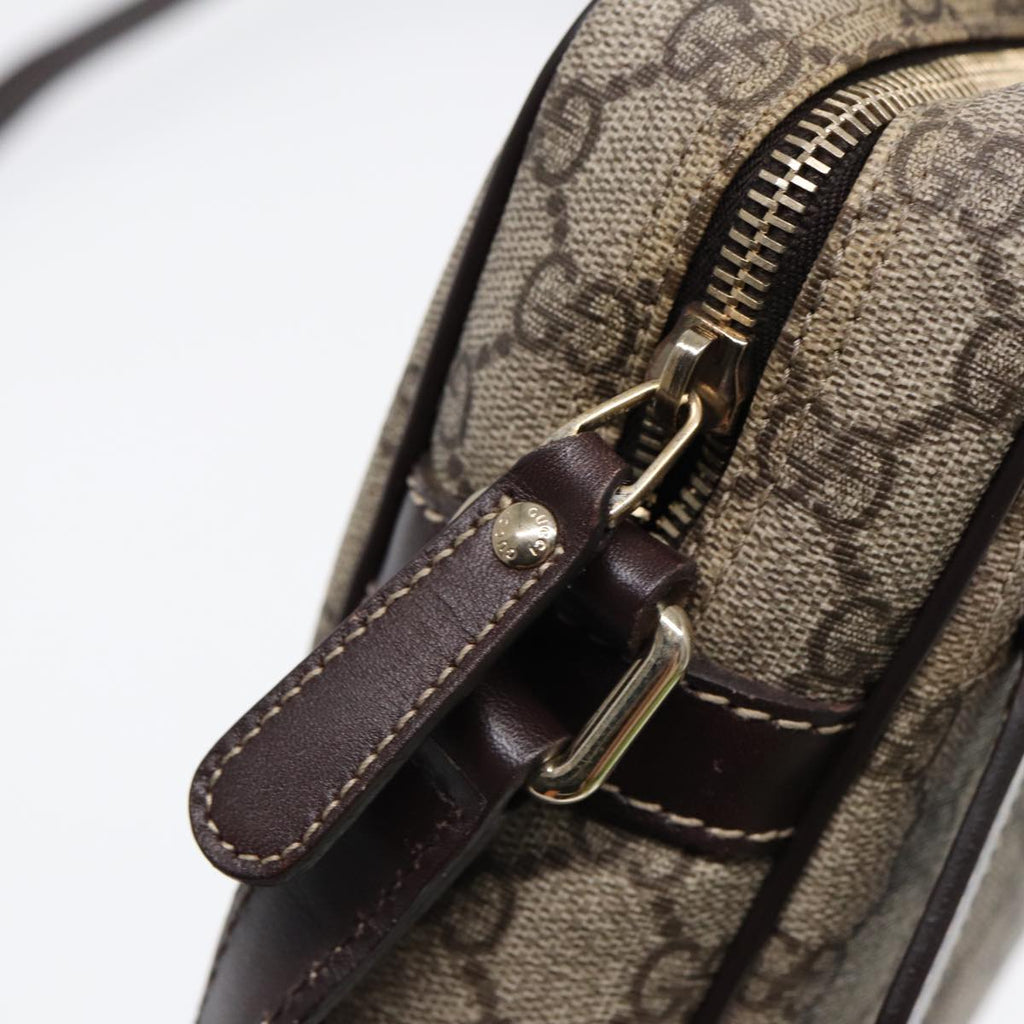 GUCCI GG Supreme Shoulder Bag PVC Leather Beige Gold 233268 ep5416