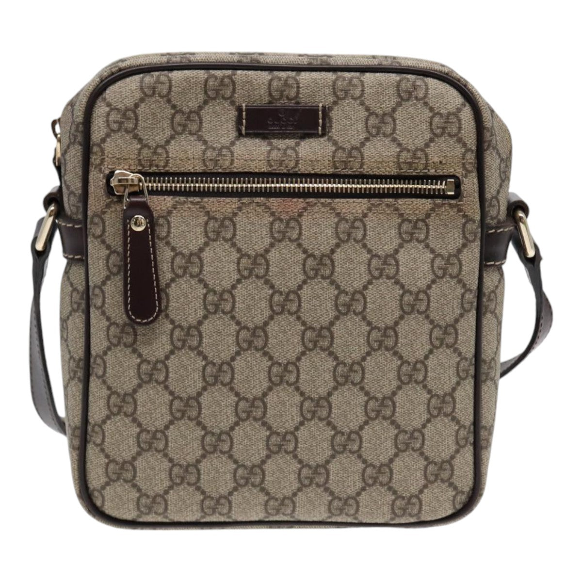 GUCCI GG Supreme Shoulder Bag PVC Leather Beige Gold 233268 ep5416