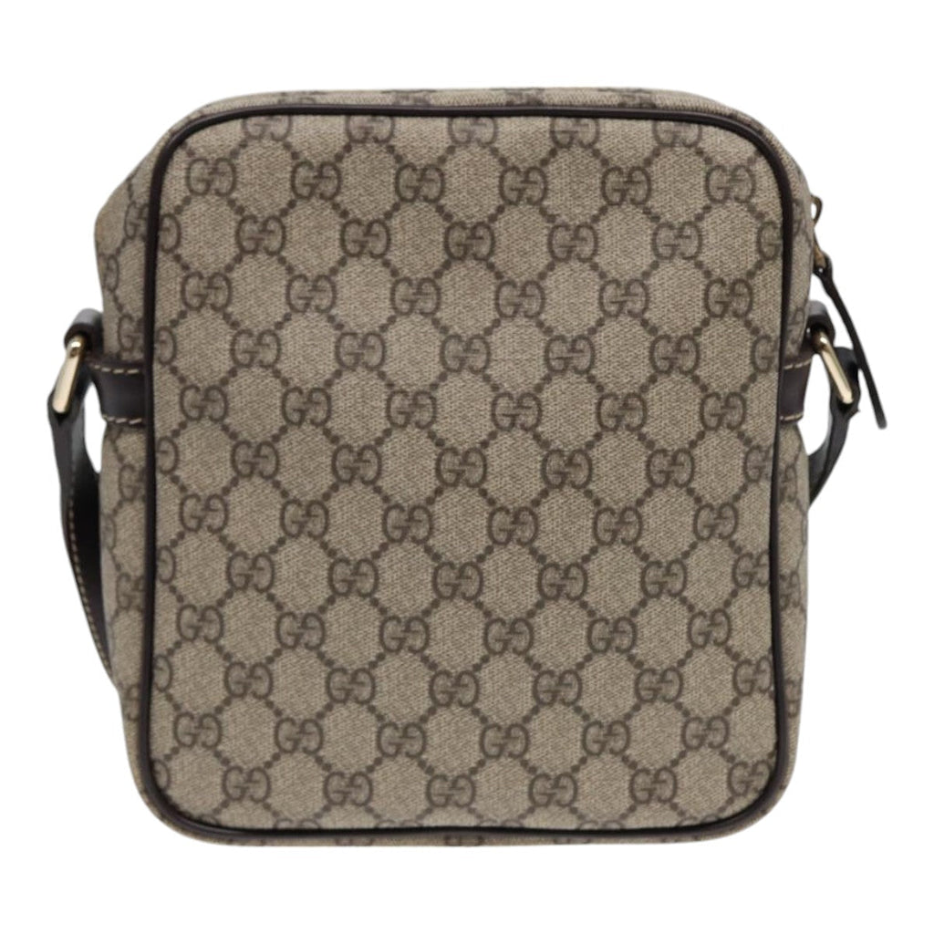 GUCCI GG Supreme Shoulder Bag PVC Leather Beige Gold 233268 ep5416