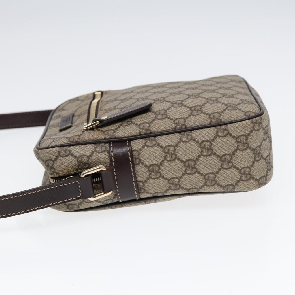 GUCCI GG Supreme Shoulder Bag PVC Leather Beige Gold 233268 ep5416
