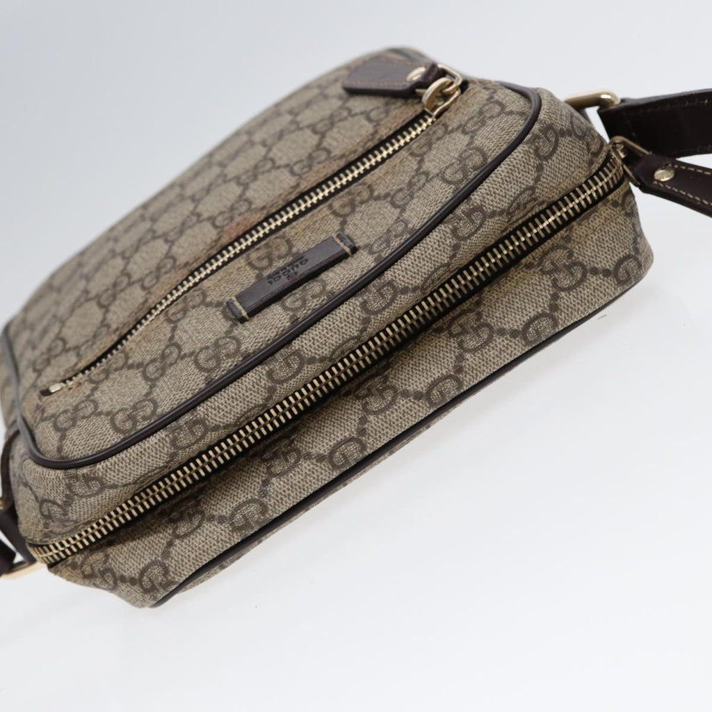 GUCCI GG Supreme Shoulder Bag PVC Leather Beige Gold 233268 ep5416