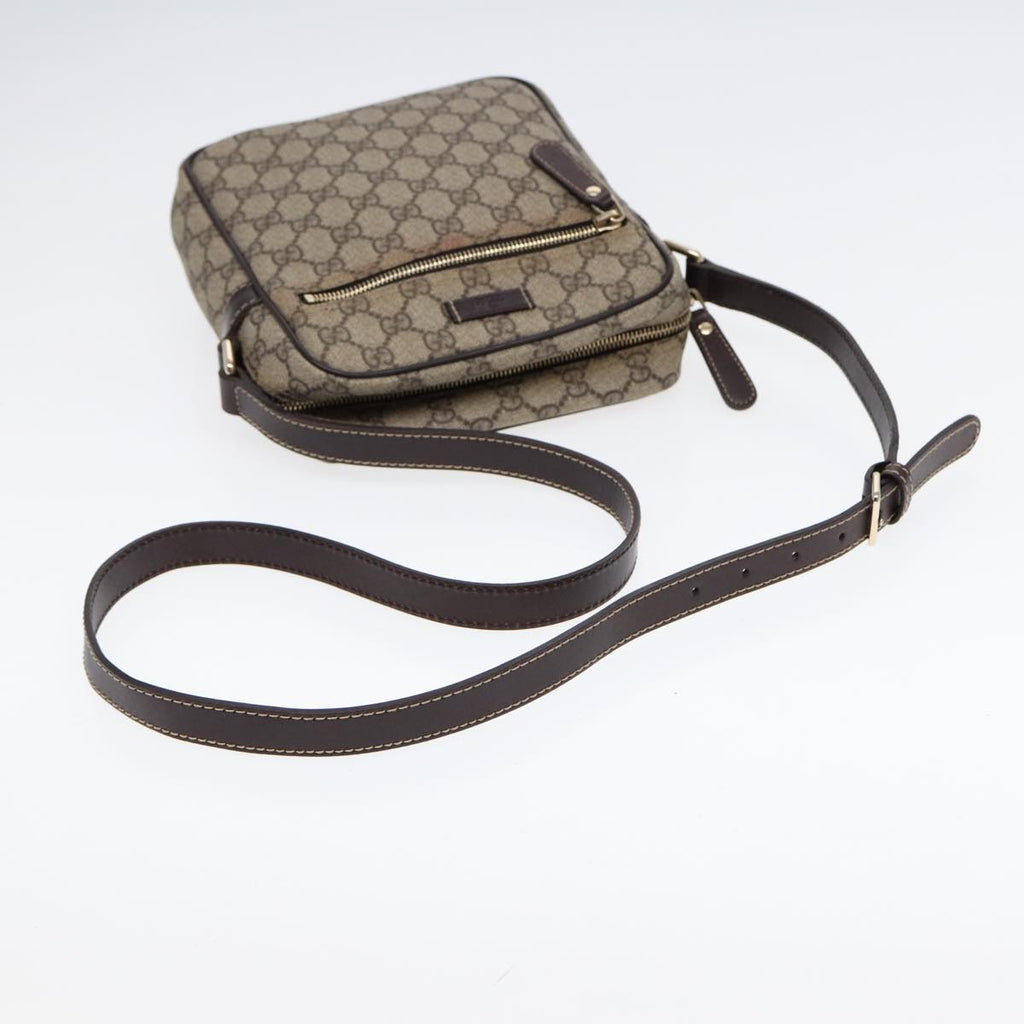 GUCCI GG Supreme Shoulder Bag PVC Leather Beige Gold 233268 ep5416
