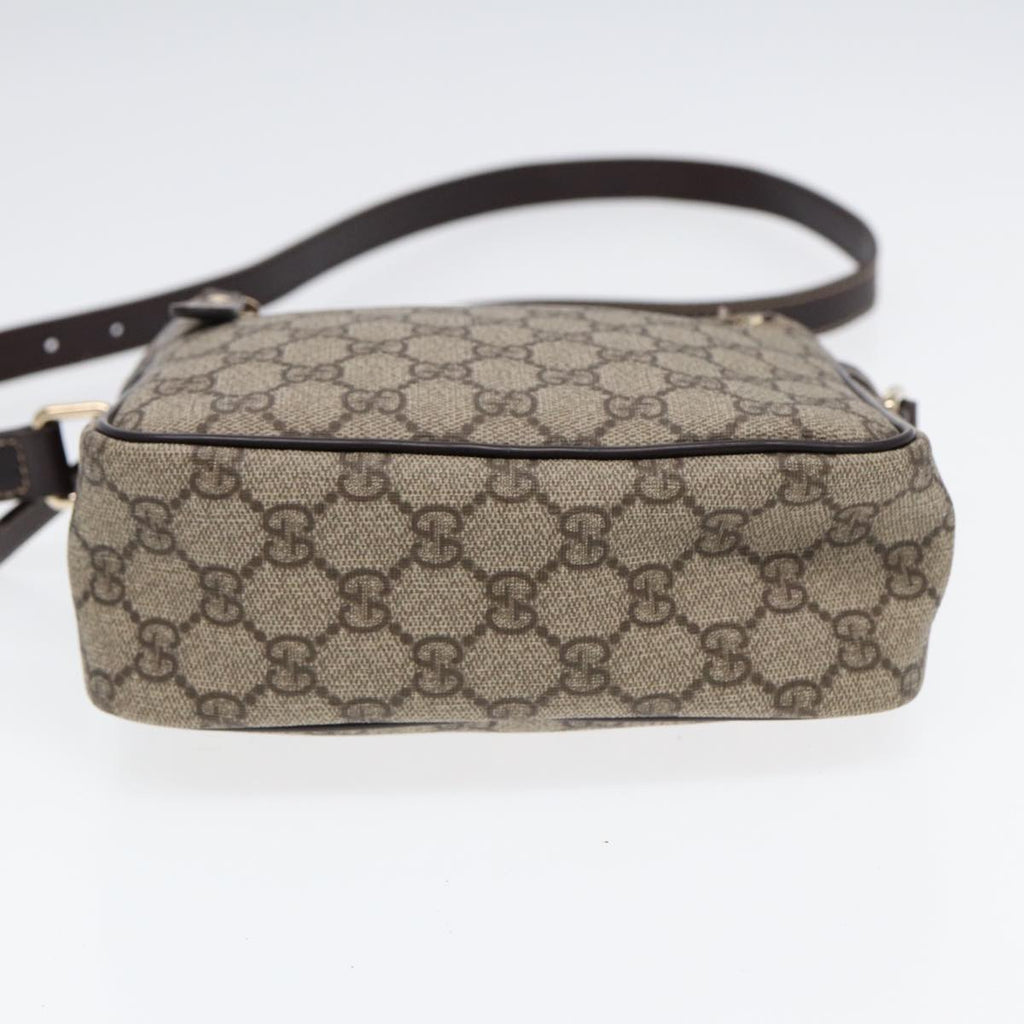 GUCCI GG Supreme Shoulder Bag PVC Leather Beige Gold 233268 ep5416