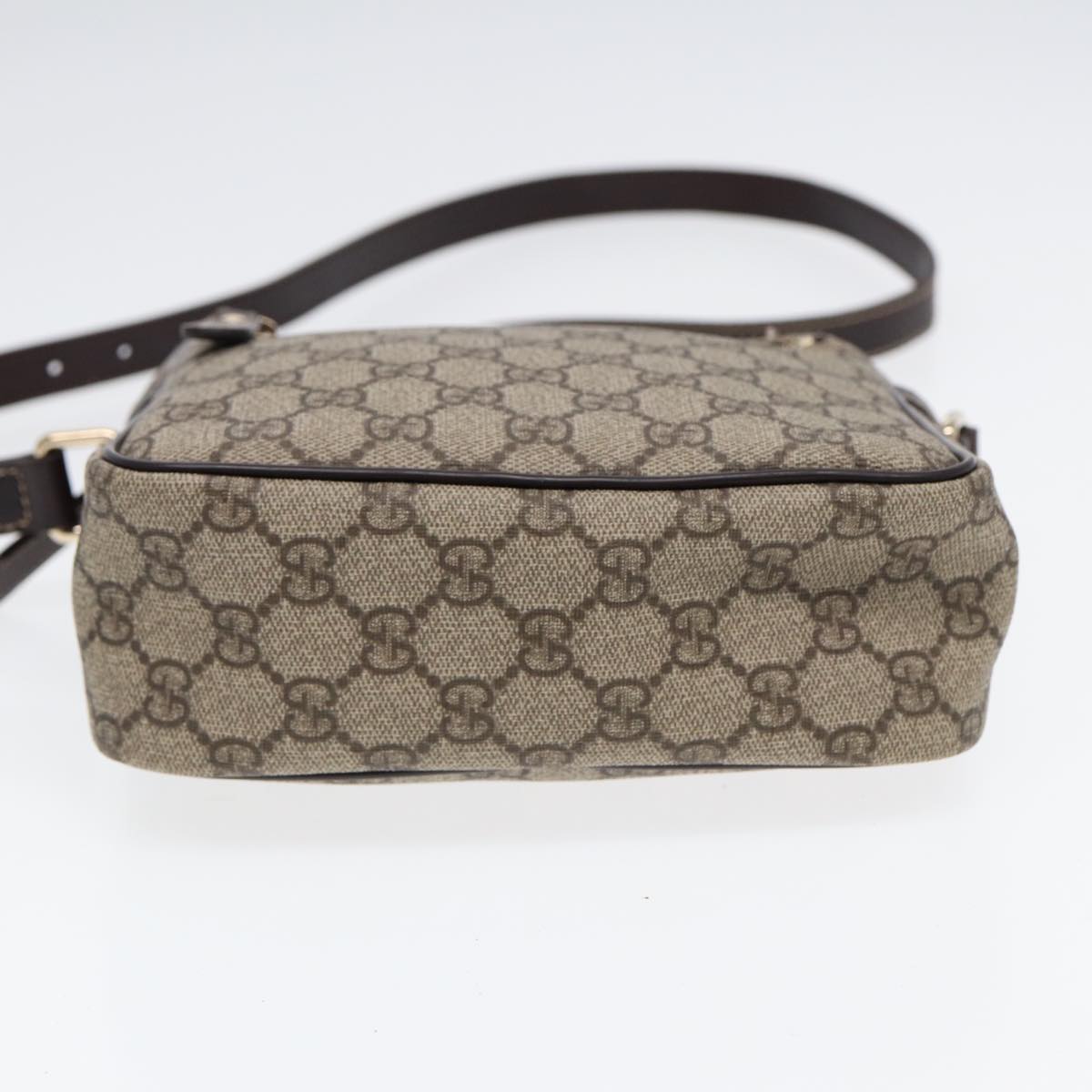 GUCCI GG Supreme Shoulder Bag PVC Leather Beige Gold 233268 ep5416