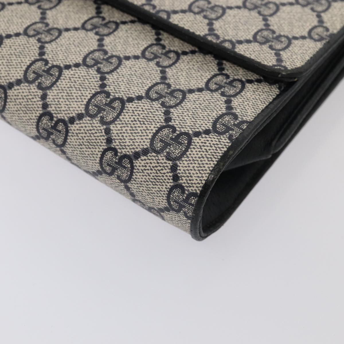 GUCCI GG Supreme Shoulder Bag PVC Leather Navy Gold 94 02 050 ep5428