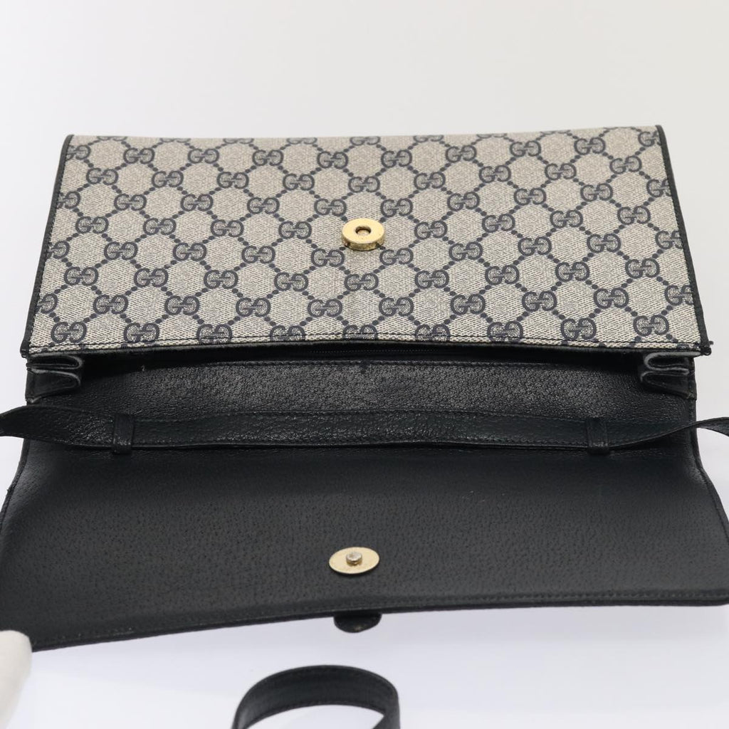 GUCCI GG Supreme Shoulder Bag PVC Leather Navy Gold 94 02 050 ep5428