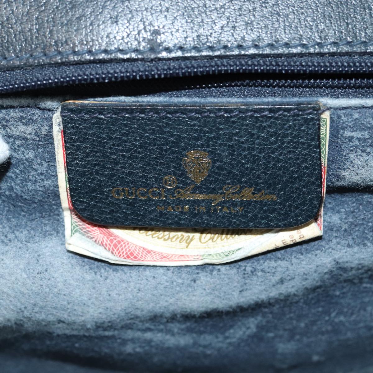 GUCCI GG Supreme Shoulder Bag PVC Leather Navy Gold 94 02 050 ep5428
