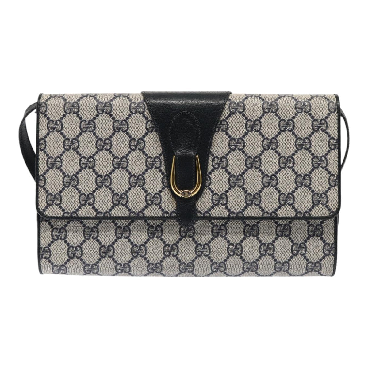 GUCCI GG Supreme Shoulder Bag PVC Leather Navy Gold 94 02 050 ep5428