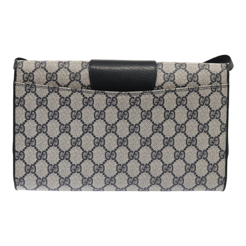 GUCCI GG Supreme Shoulder Bag PVC Leather Navy Gold 94 02 050 ep5428