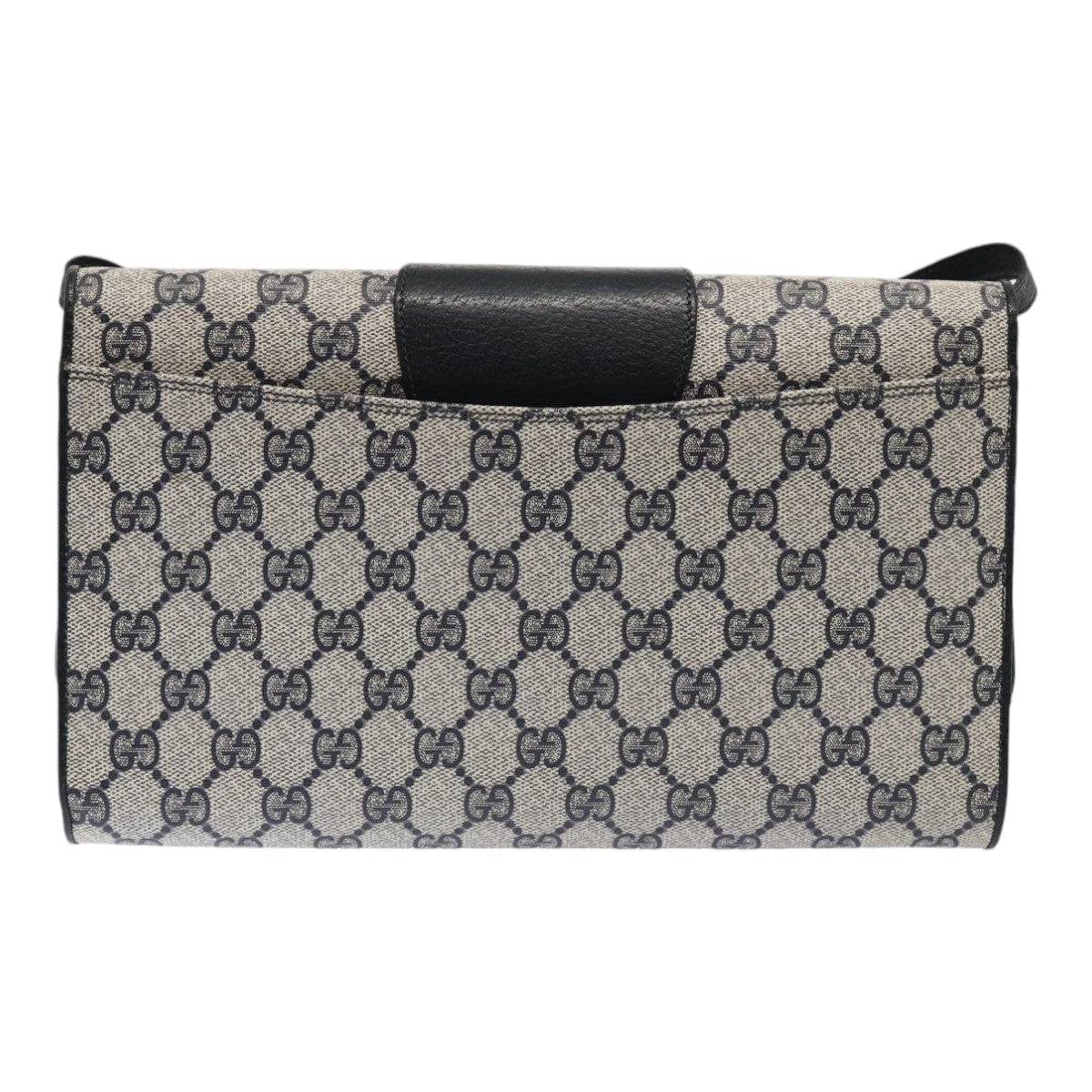 GUCCI GG Supreme Shoulder Bag PVC Leather Navy Gold 94 02 050 ep5428