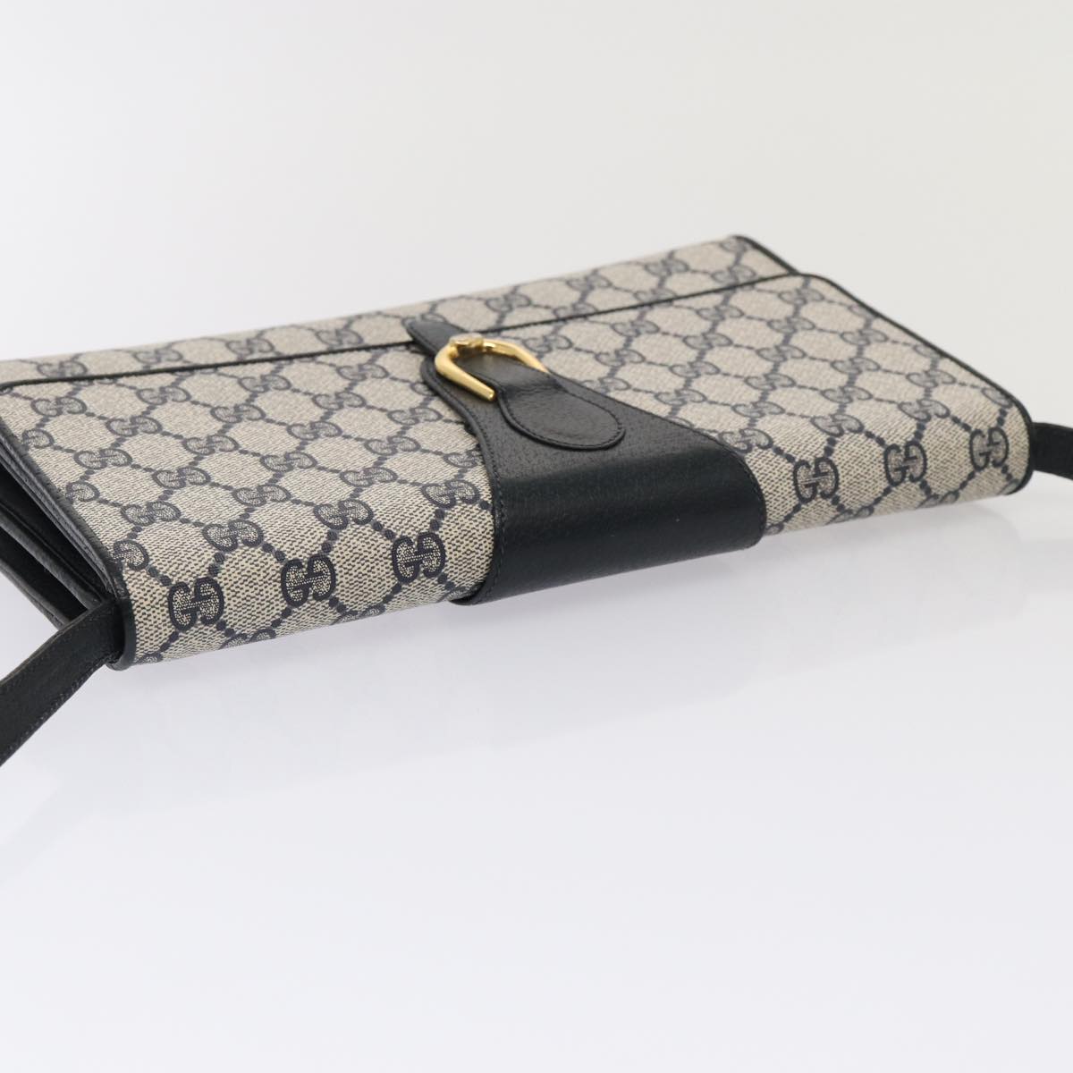 GUCCI GG Supreme Shoulder Bag PVC Leather Navy Gold 94 02 050 ep5428