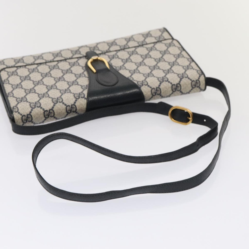 GUCCI GG Supreme Shoulder Bag PVC Leather Navy Gold 94 02 050 ep5428