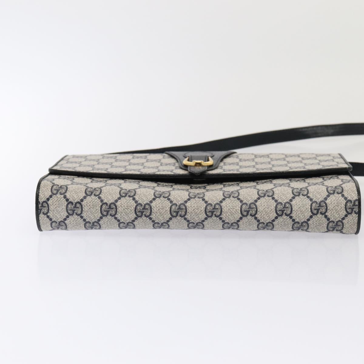 GUCCI GG Supreme Shoulder Bag PVC Leather Navy Gold 94 02 050 ep5428