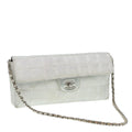 CHANEL Chain New Travel Line Shoulder Bag Nylon Beige Silver CC ep5439