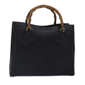 GUCCI Bamboo Hand Bag Leather Black Gold 002 123 0260 ep5446