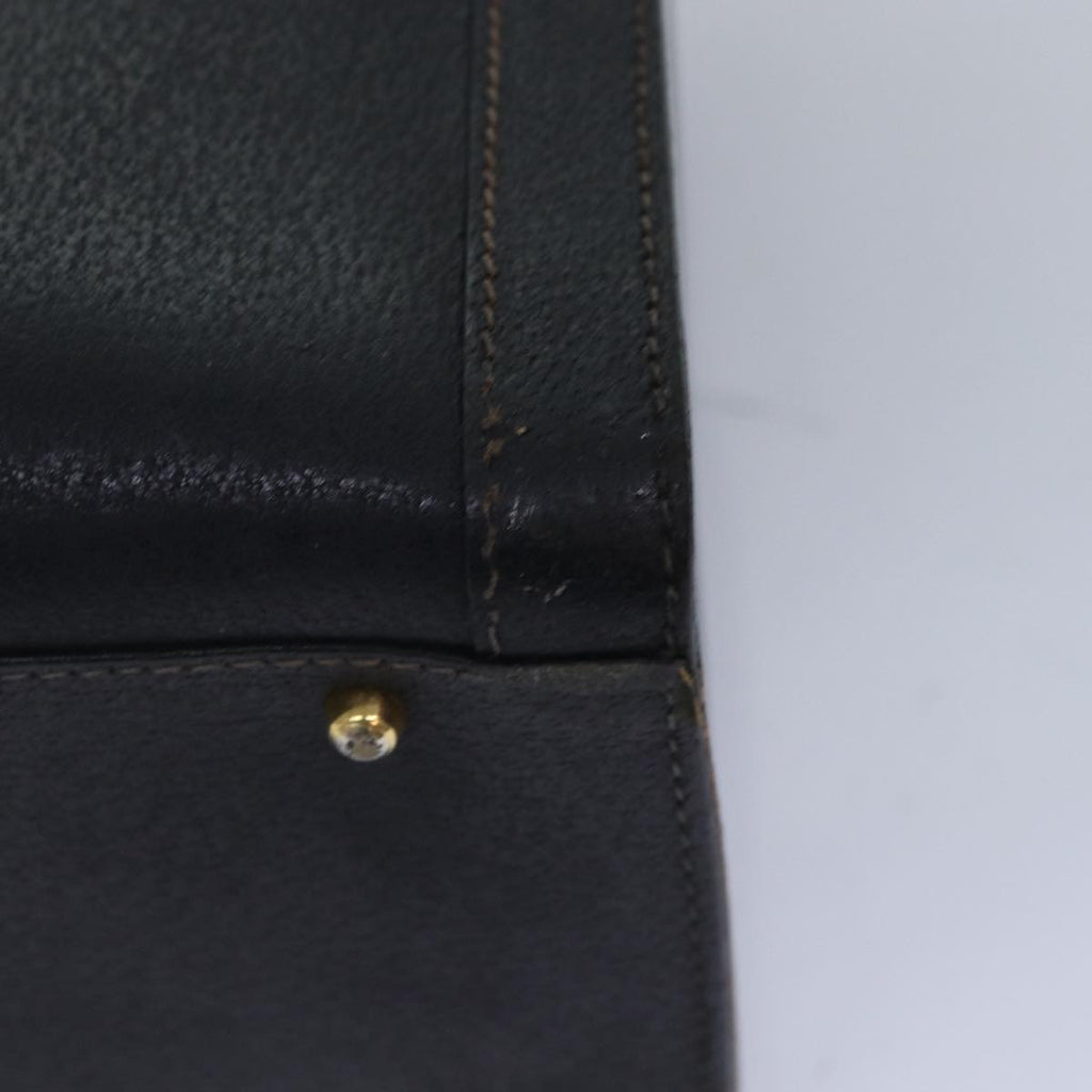 GUCCI Bamboo Hand Bag Leather Black Gold 002 123 0260 ep5446