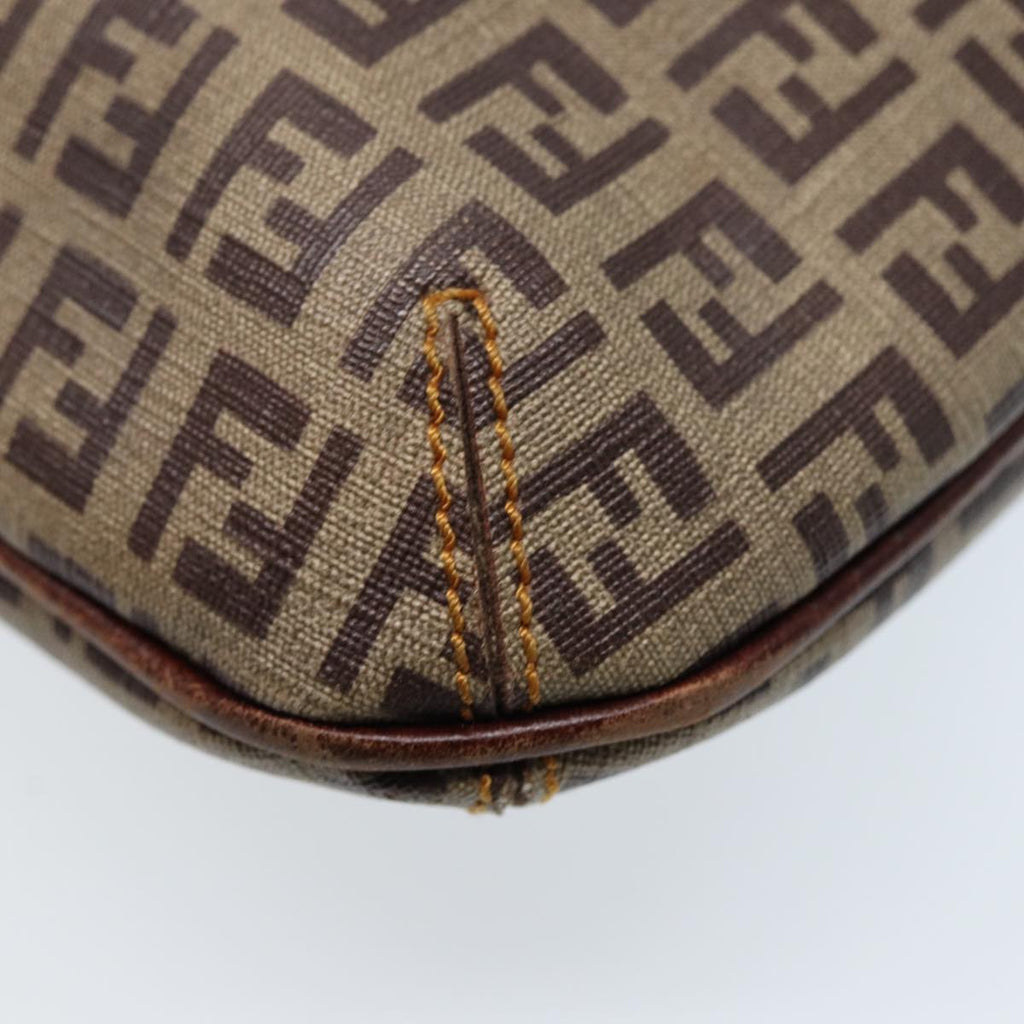 FENDI Zucca Canvas Shoulder Bag Brown Black gold ep5455