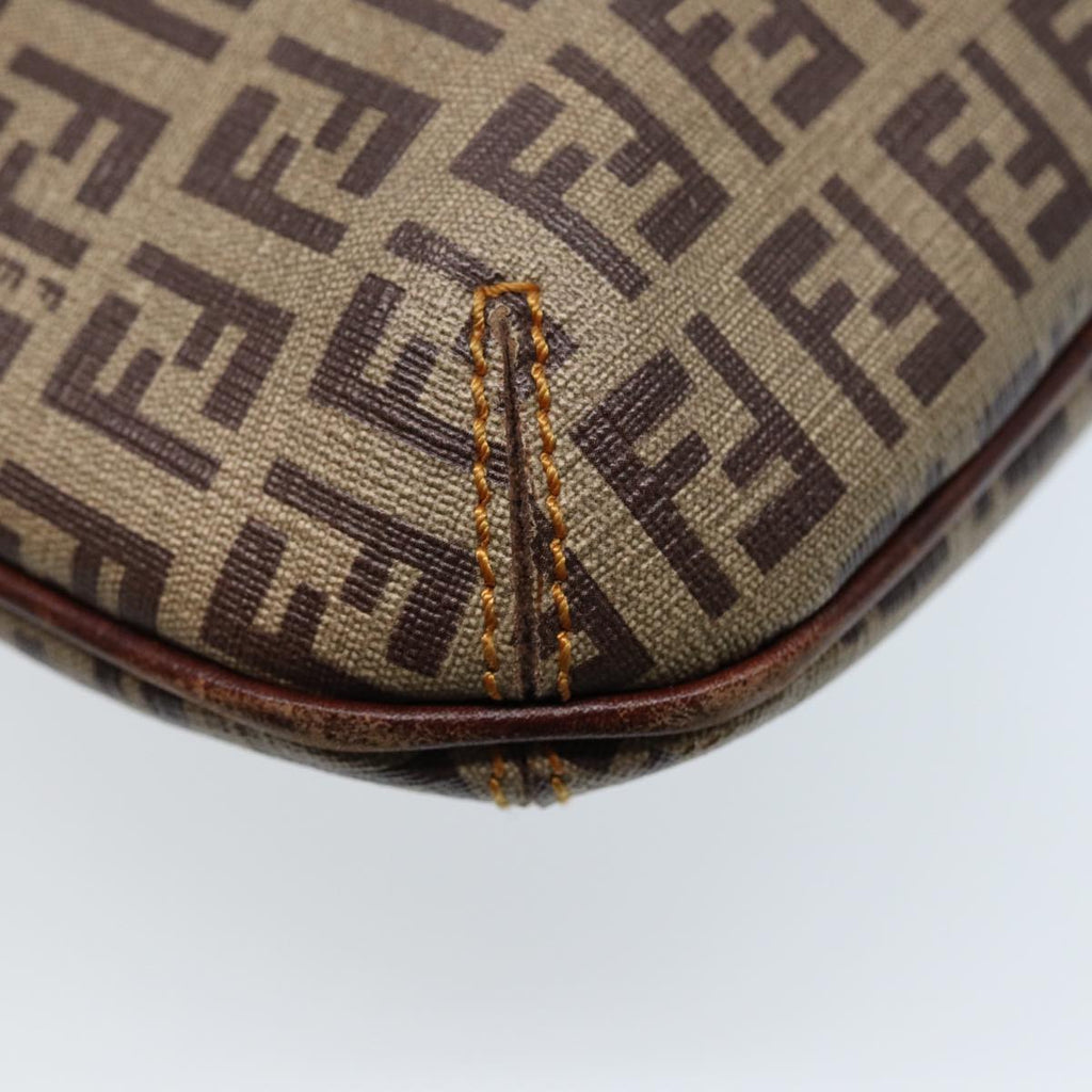 FENDI Zucca Canvas Shoulder Bag Brown Black gold ep5455