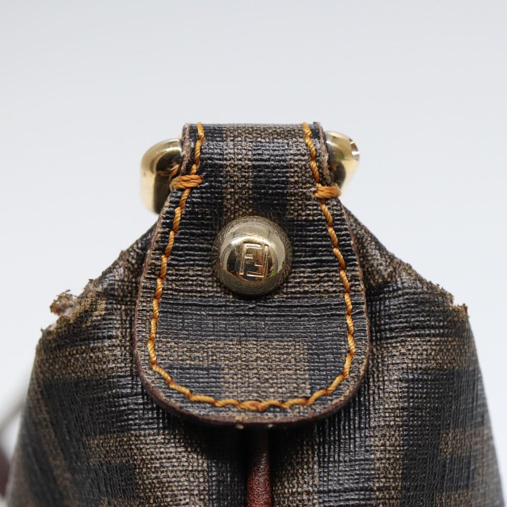 FENDI Zucca Canvas Shoulder Bag Brown Black gold ep5455