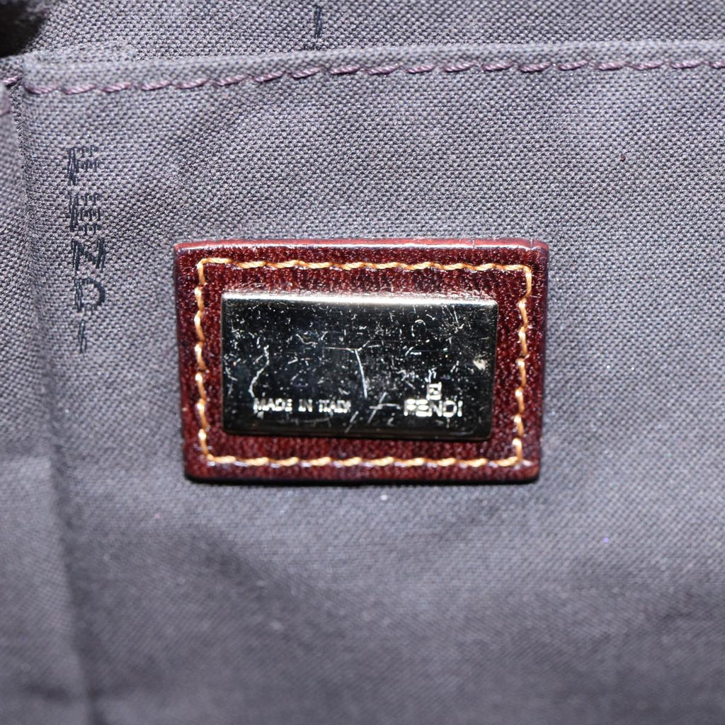 FENDI Zucca Canvas Shoulder Bag Brown Black gold ep5455