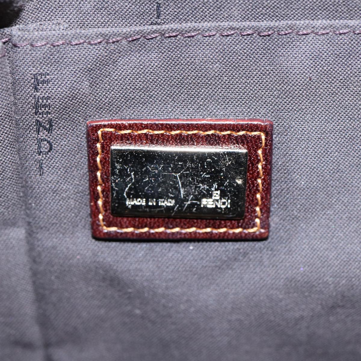 FENDI Zucca Canvas Shoulder Bag Brown Black gold ep5455