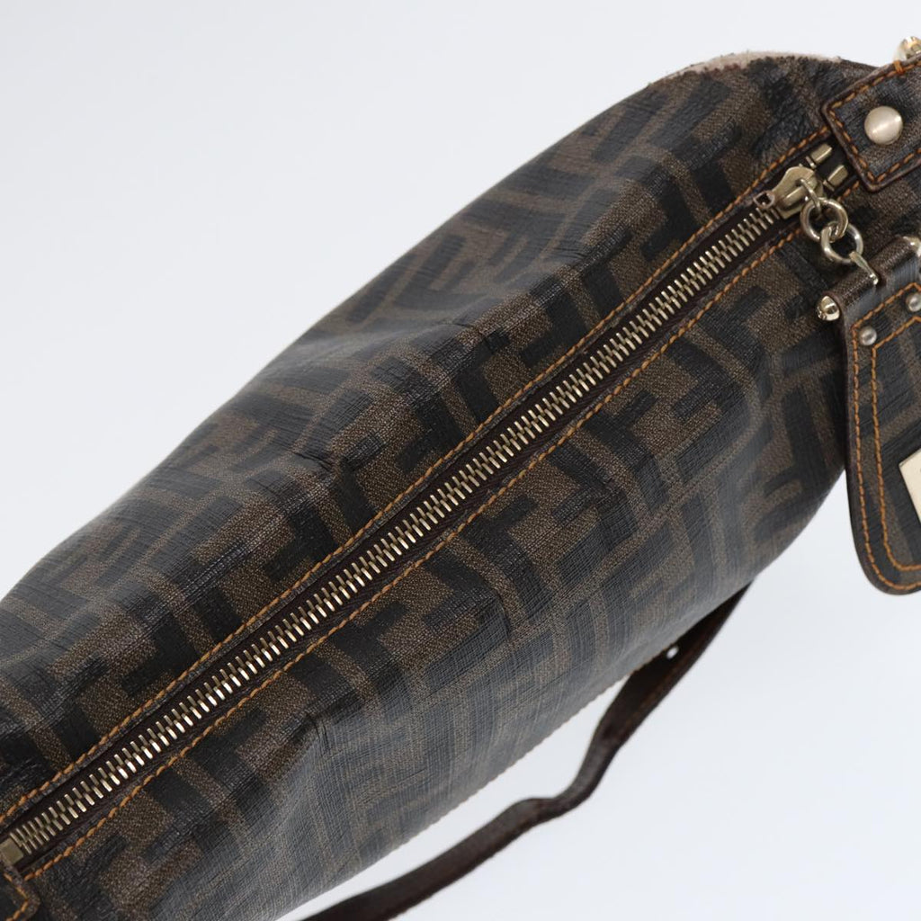 FENDI Zucca Canvas Shoulder Bag Brown Black gold ep5455